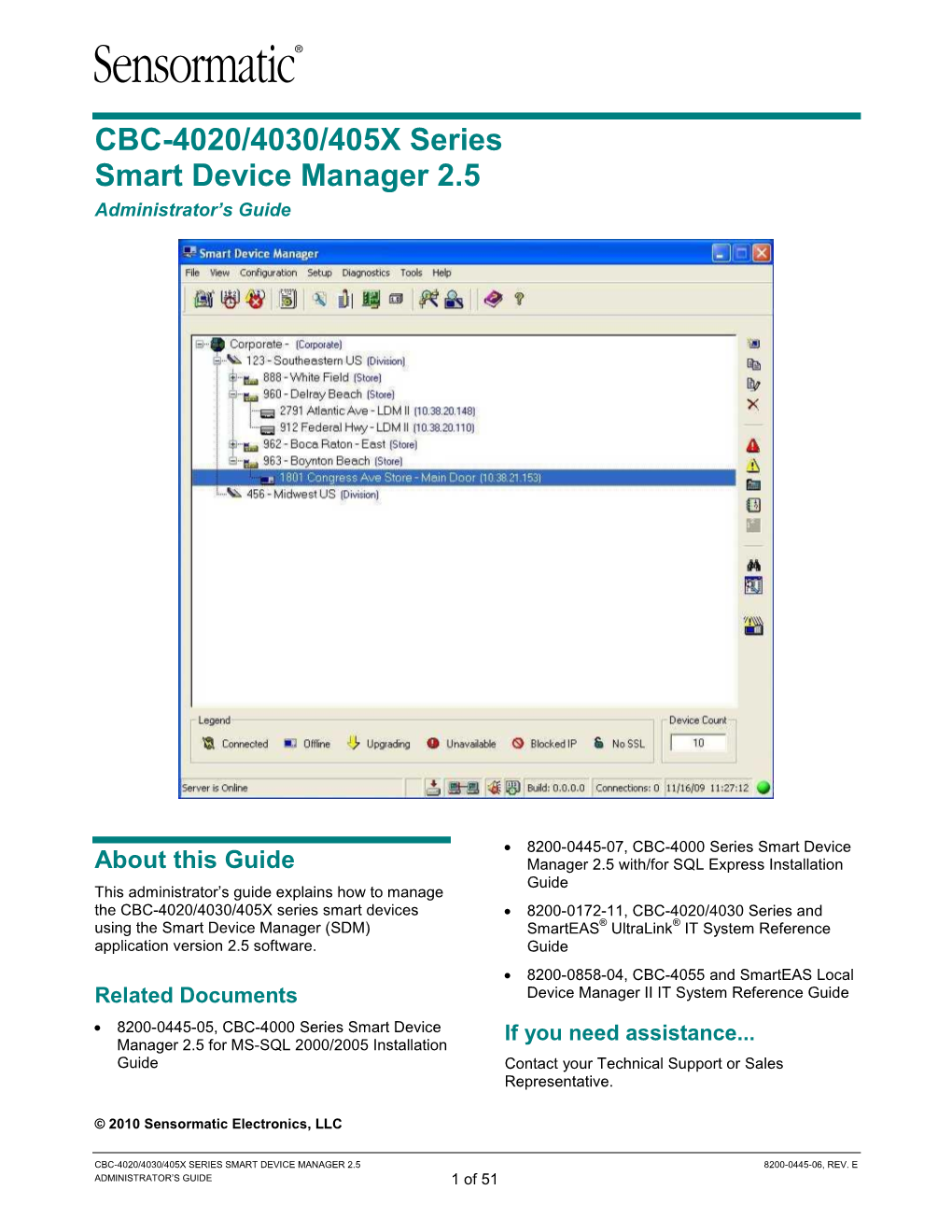 CBC-4020/4030/405X Series Smart Device Manager 2.5 Administrator's Guide, 8200-0445-06