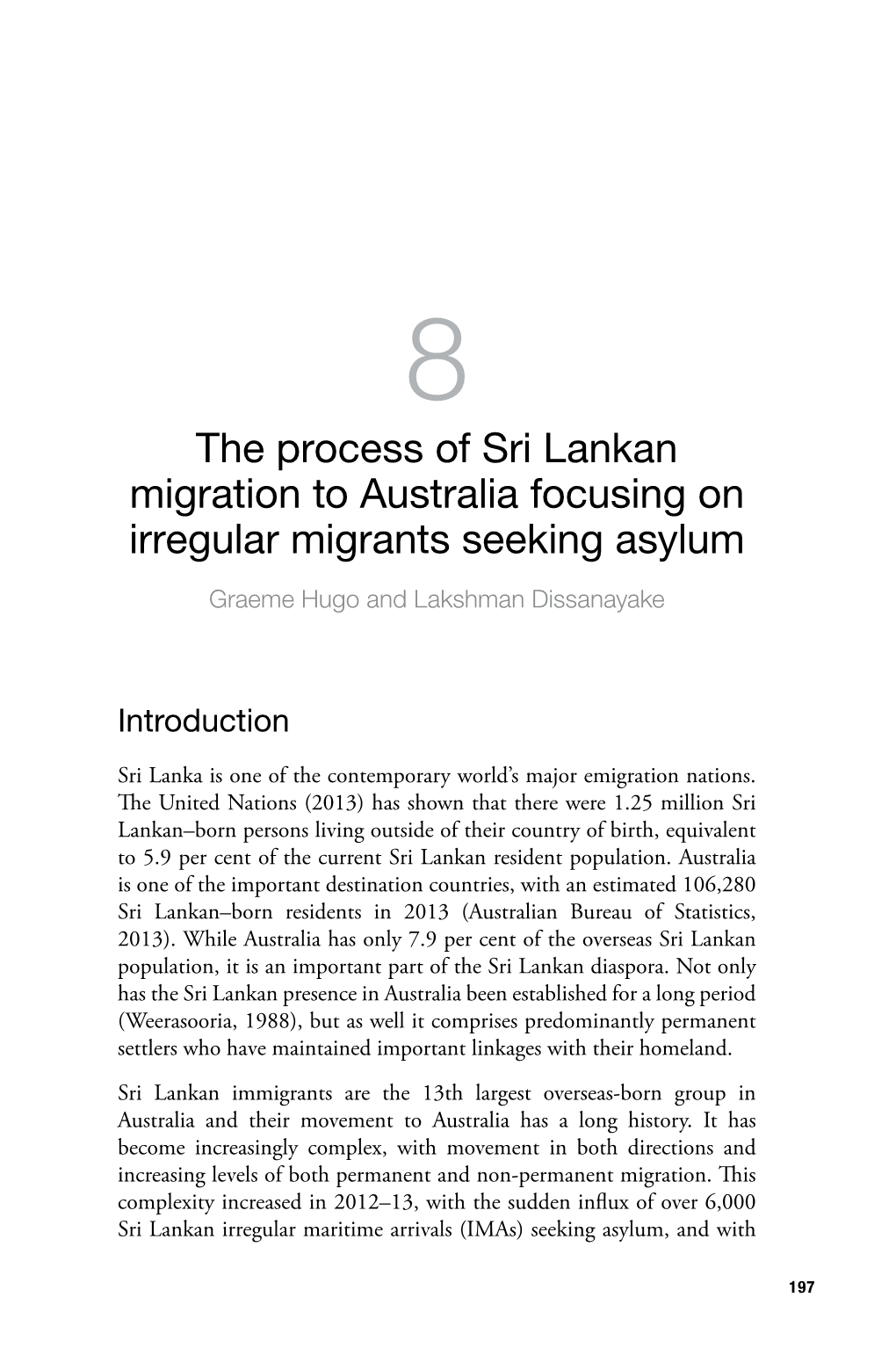 8. the Process of Sri Lankan Migration to Australia Focusing on Irregular