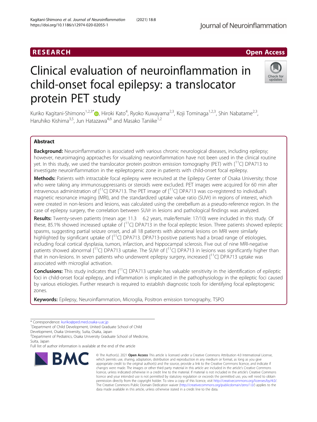 A Translocator Protein PET Study