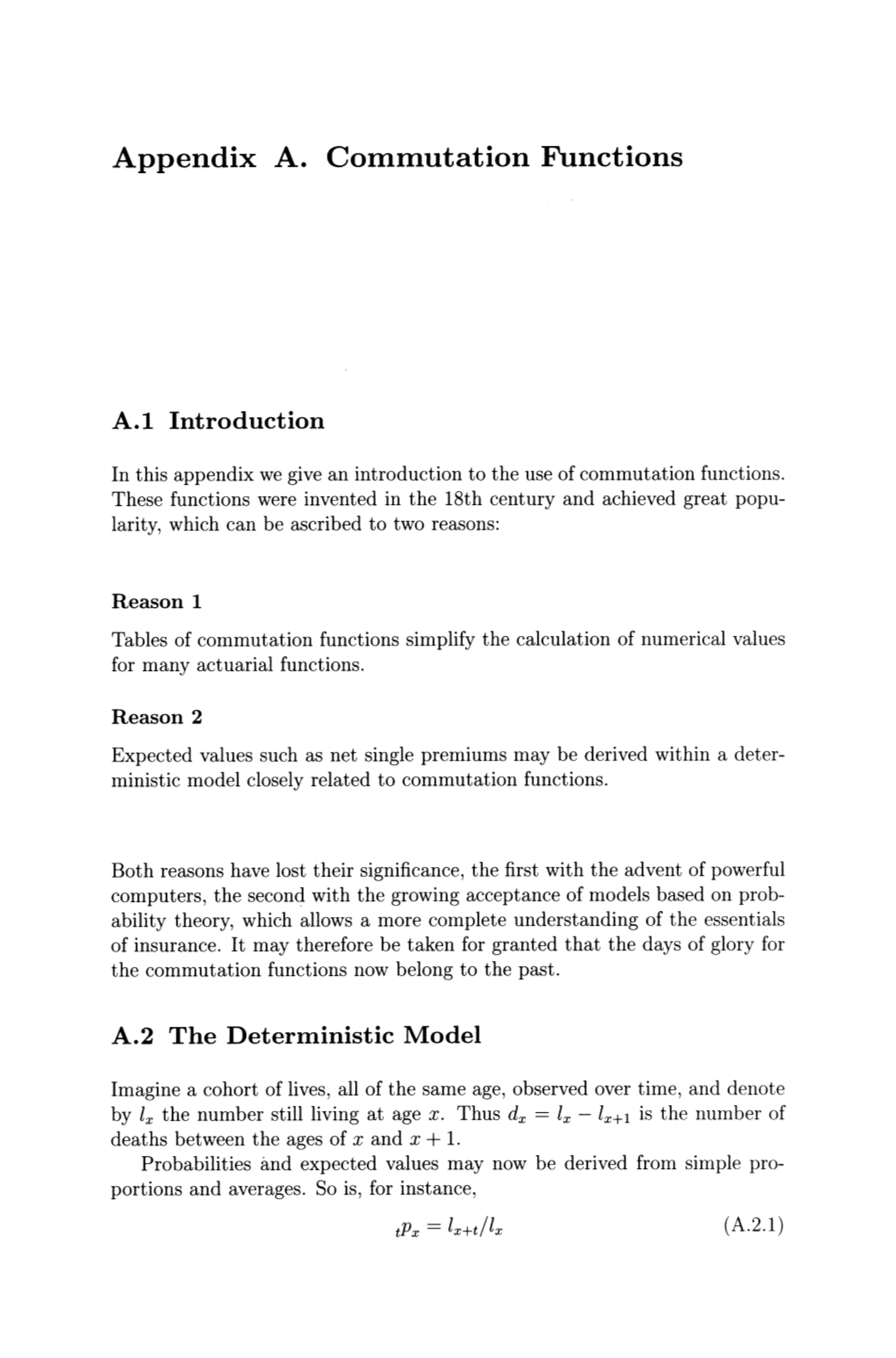 Appendix A. Commutation Functions