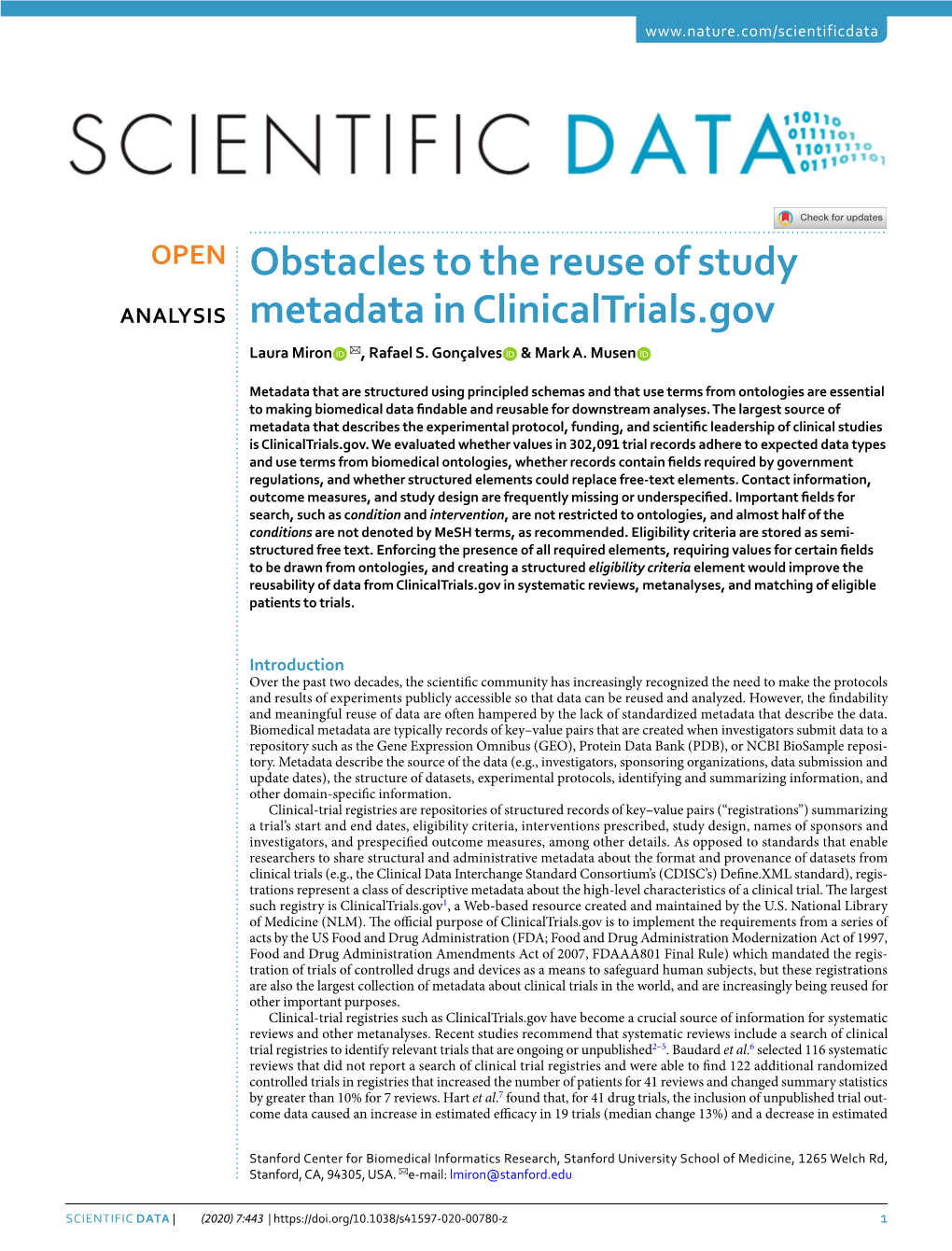 Obstacles to the Reuse of Study Metadata in Clinicaltrials.Gov’