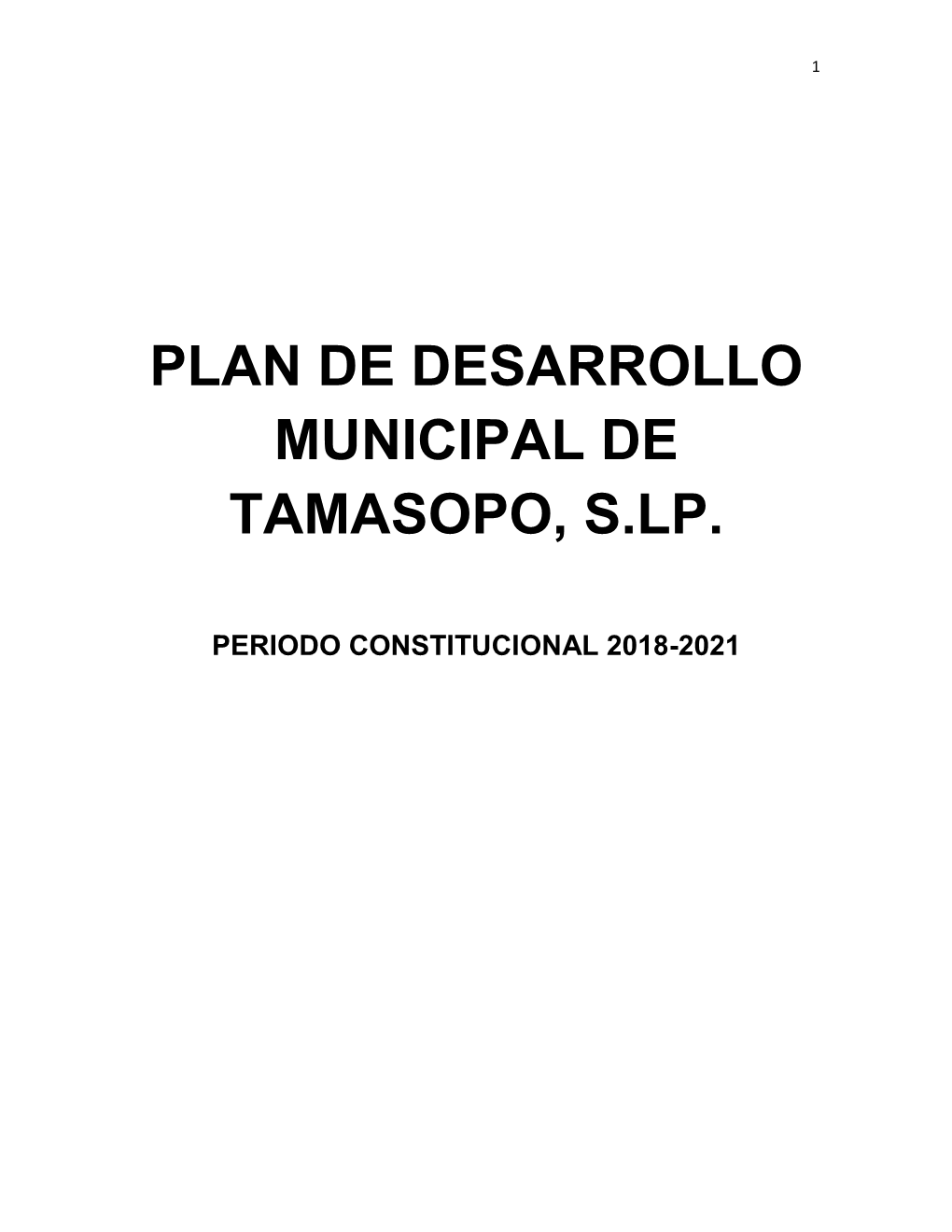 Plan De Desarrollo Municipal De Tamasopo, S.Lp