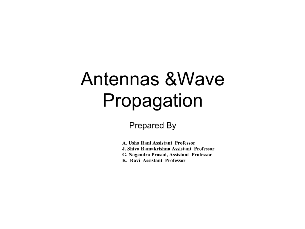 Antennas &Wave Propagation