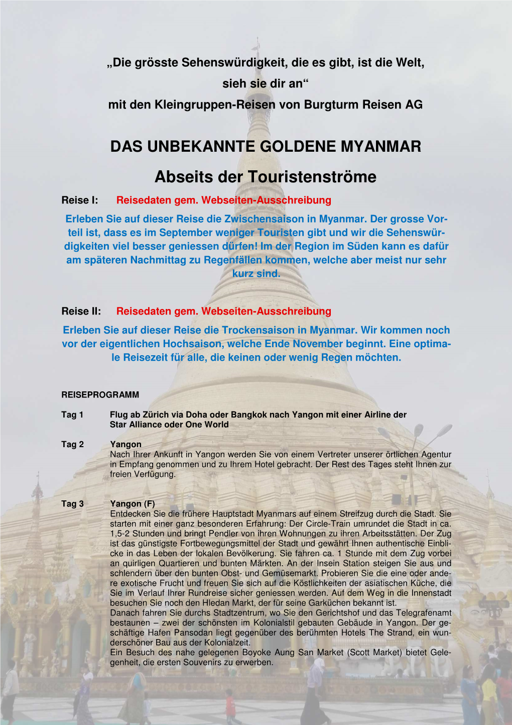 Burgturm Programm Myanmar