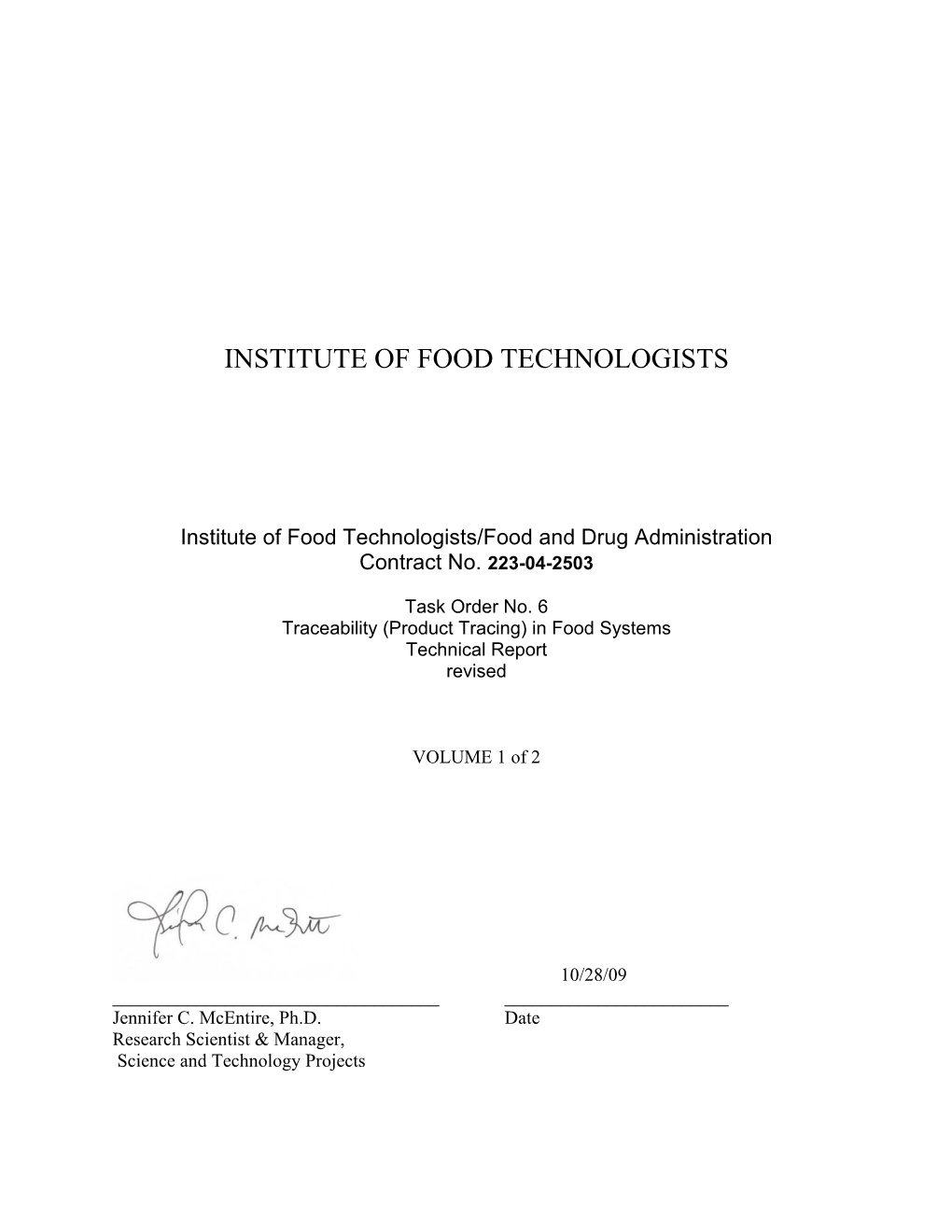 Institute of Food Technologists