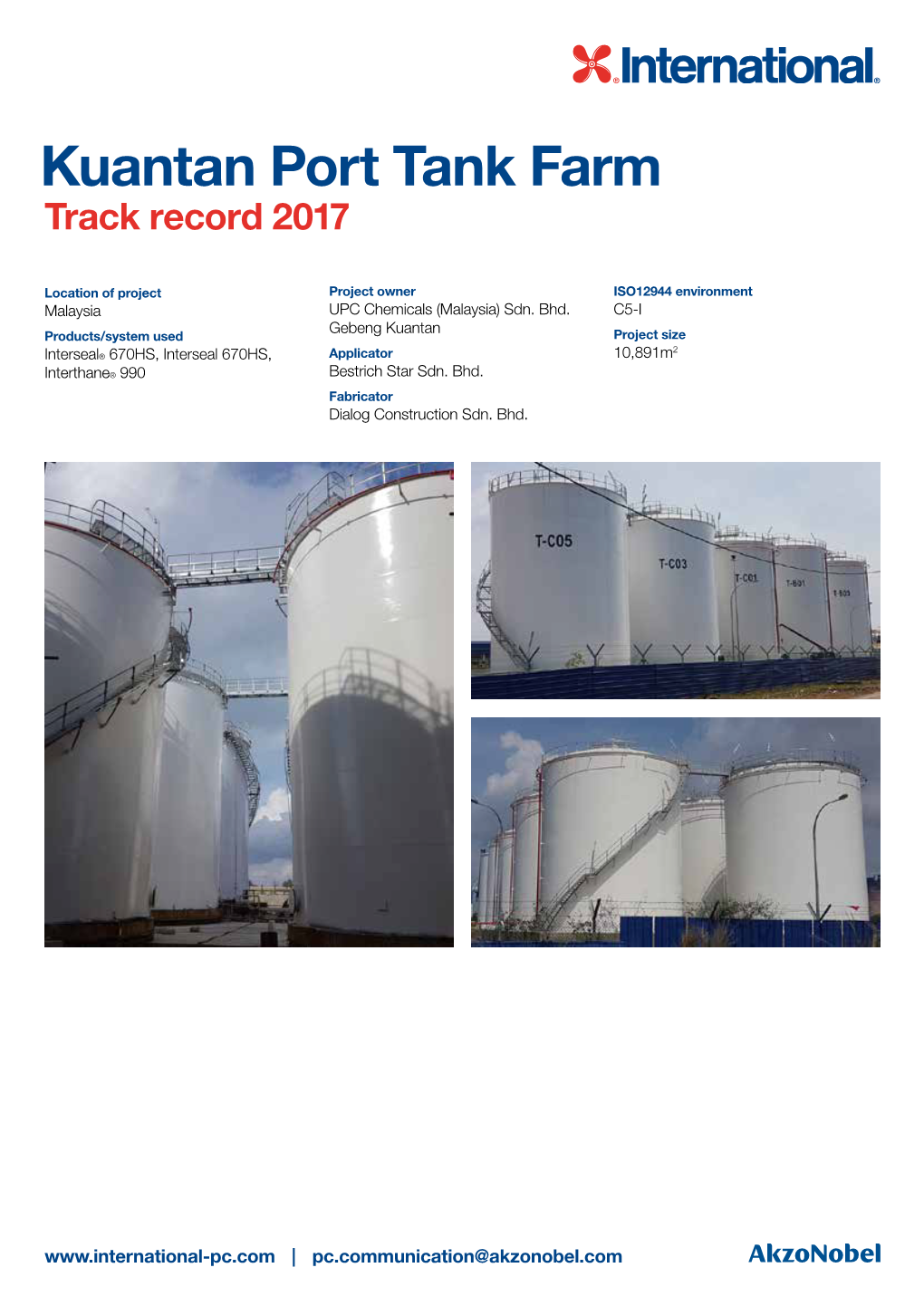 Kuantan Port Tank Farm Track Record 2017