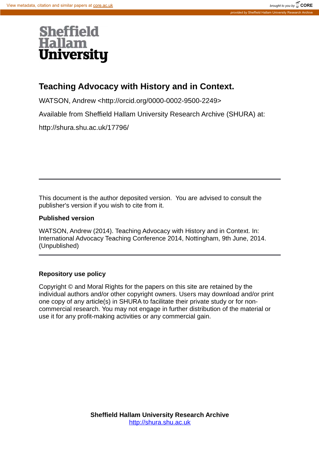Teaching History of Advocacy with Skills
