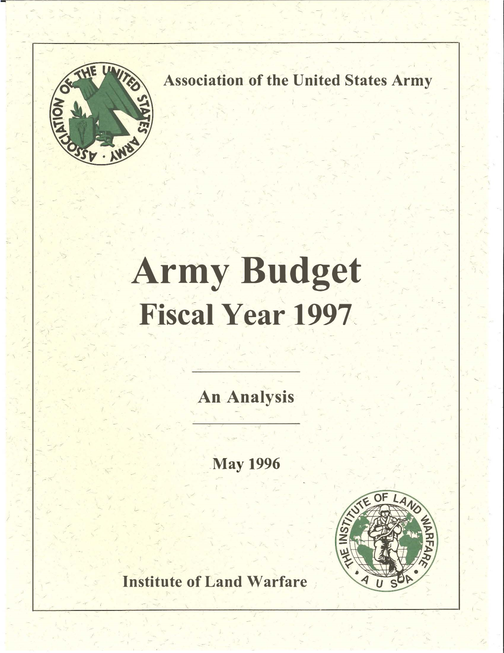 Fiscal Year 1997 Army Budget Analysis