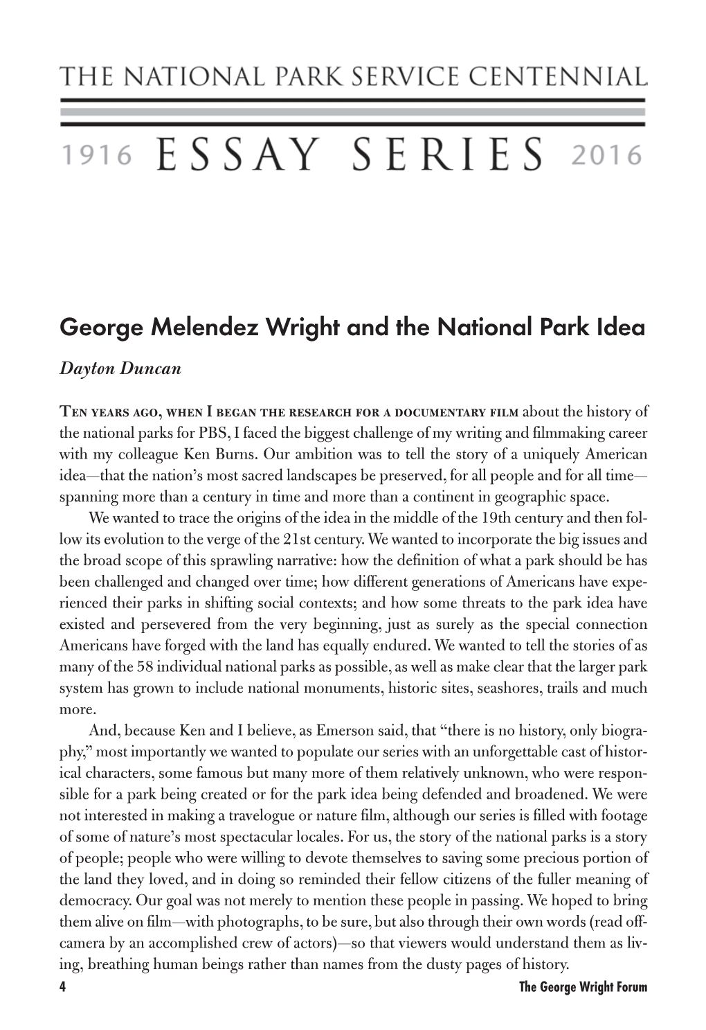 George Melendez Wright and the National Park Idea