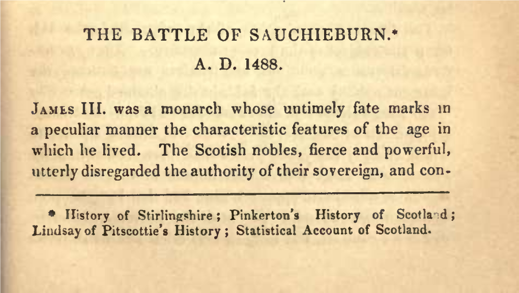 The Battle of Sauchieburn.*