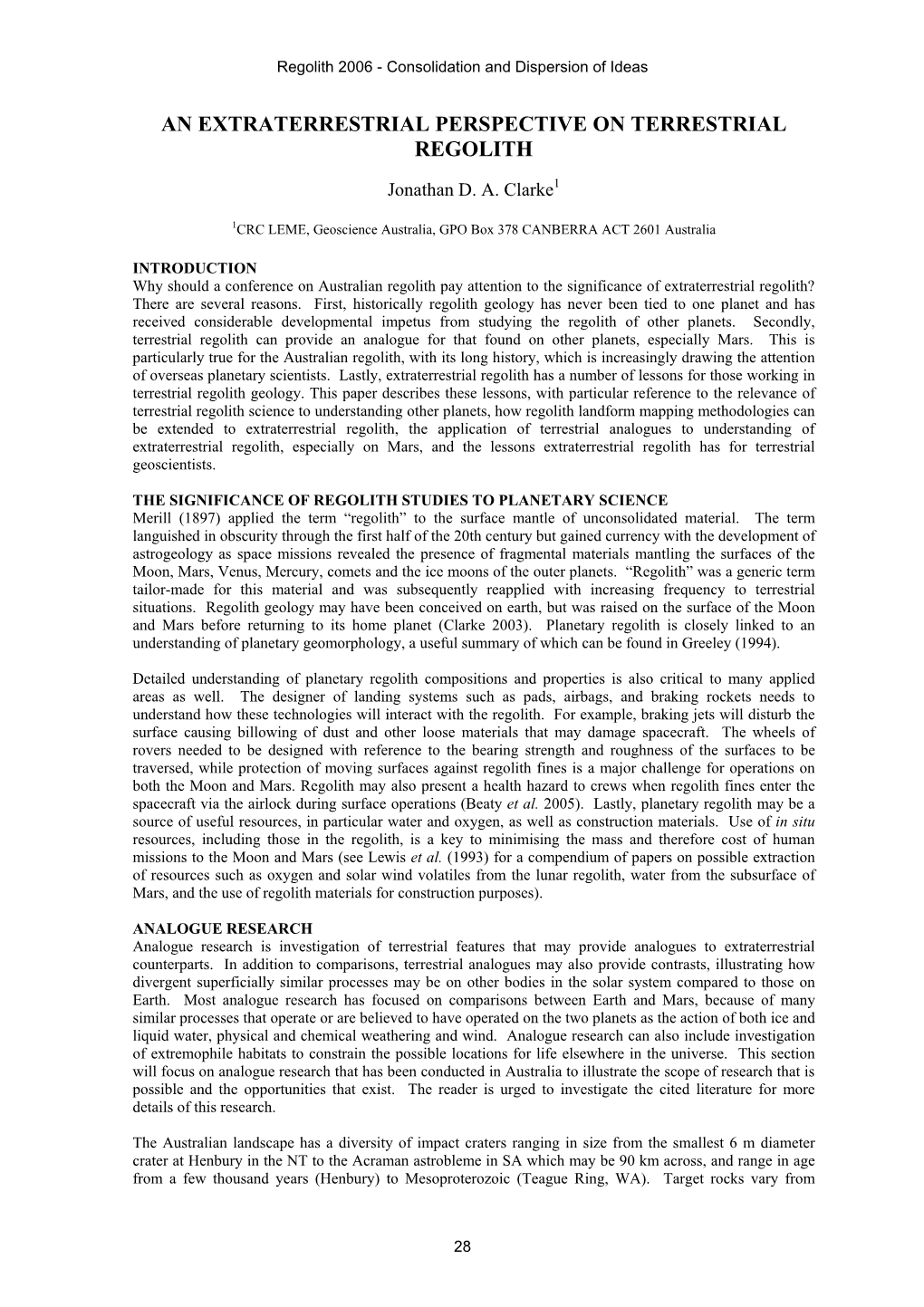 An Extraterrestrial Perspective on Terrestrial Regolith