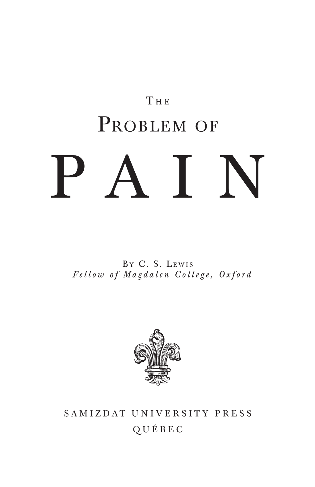 The Problem of Pain