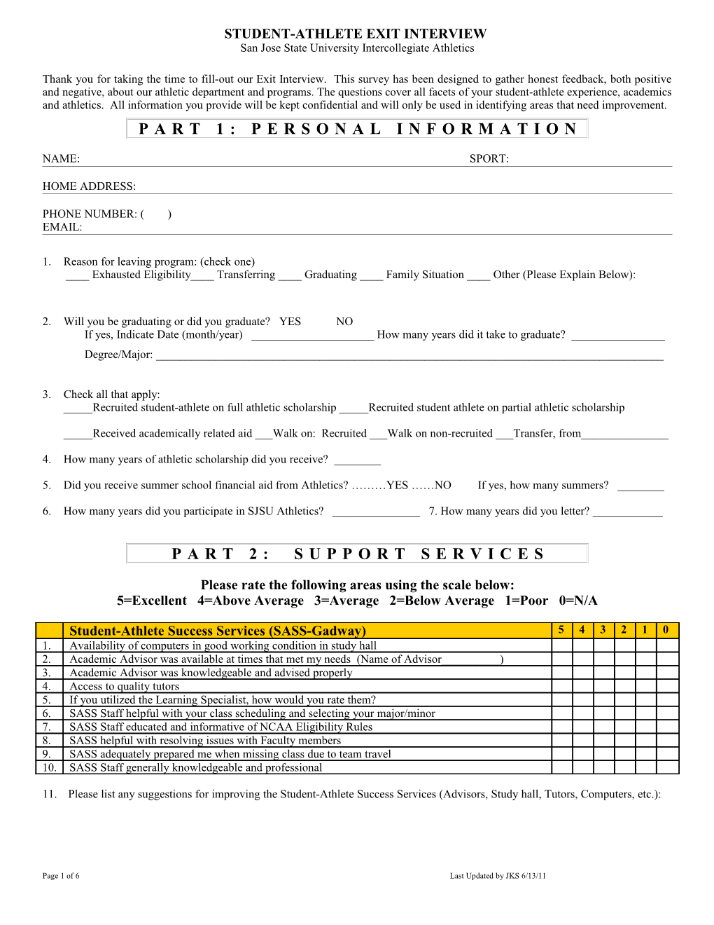 Exit Interview Form