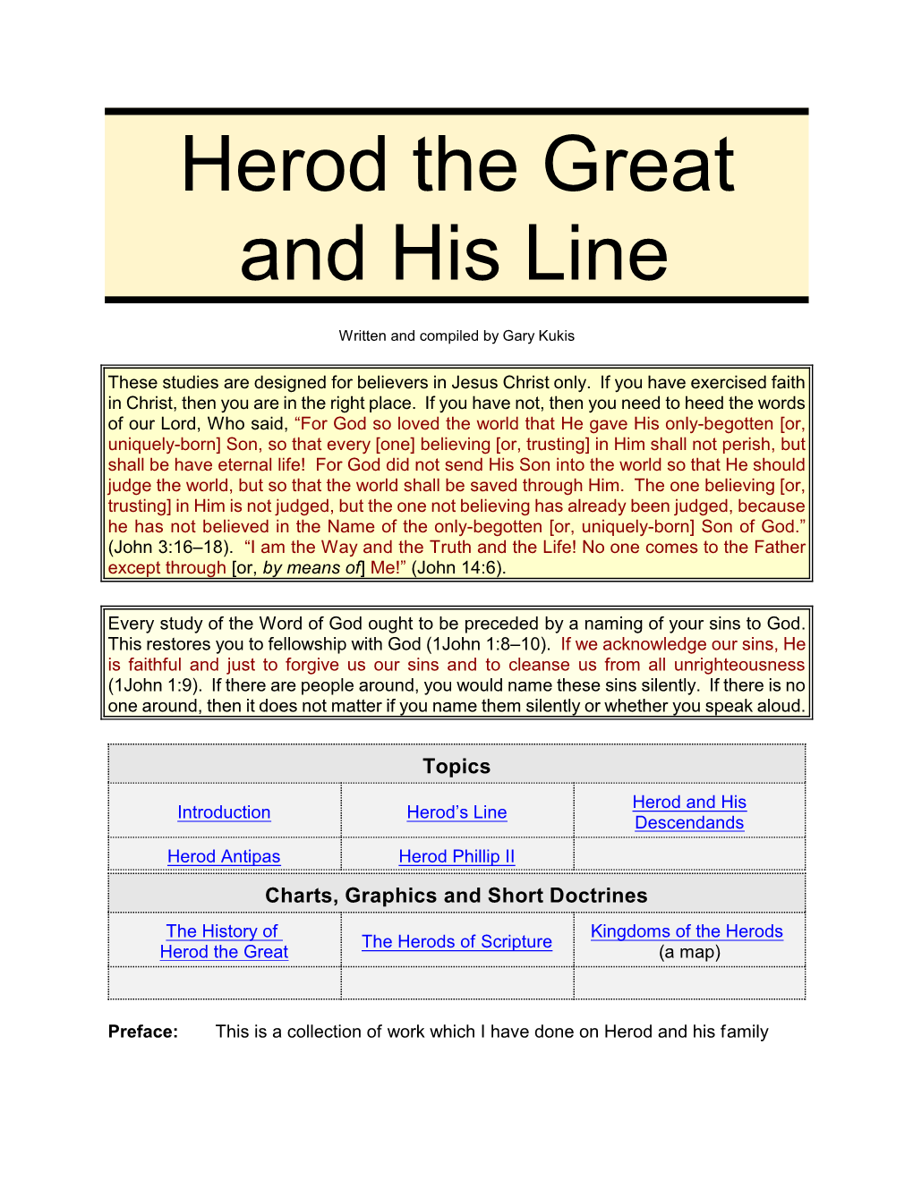 Herod and His Line