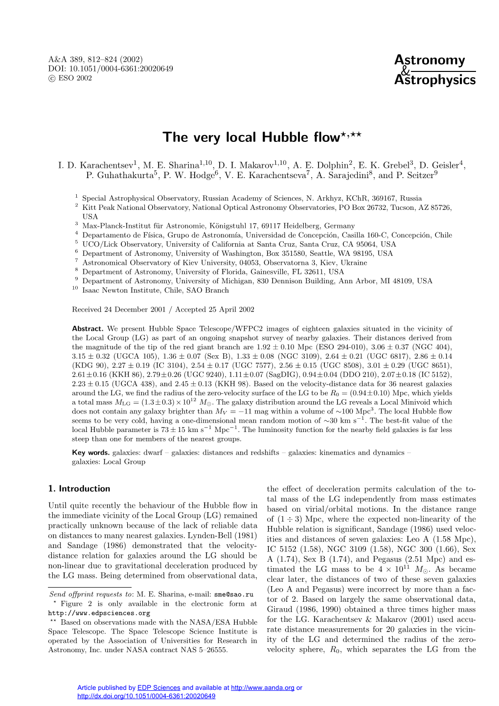 The Very Local Hubble Flow