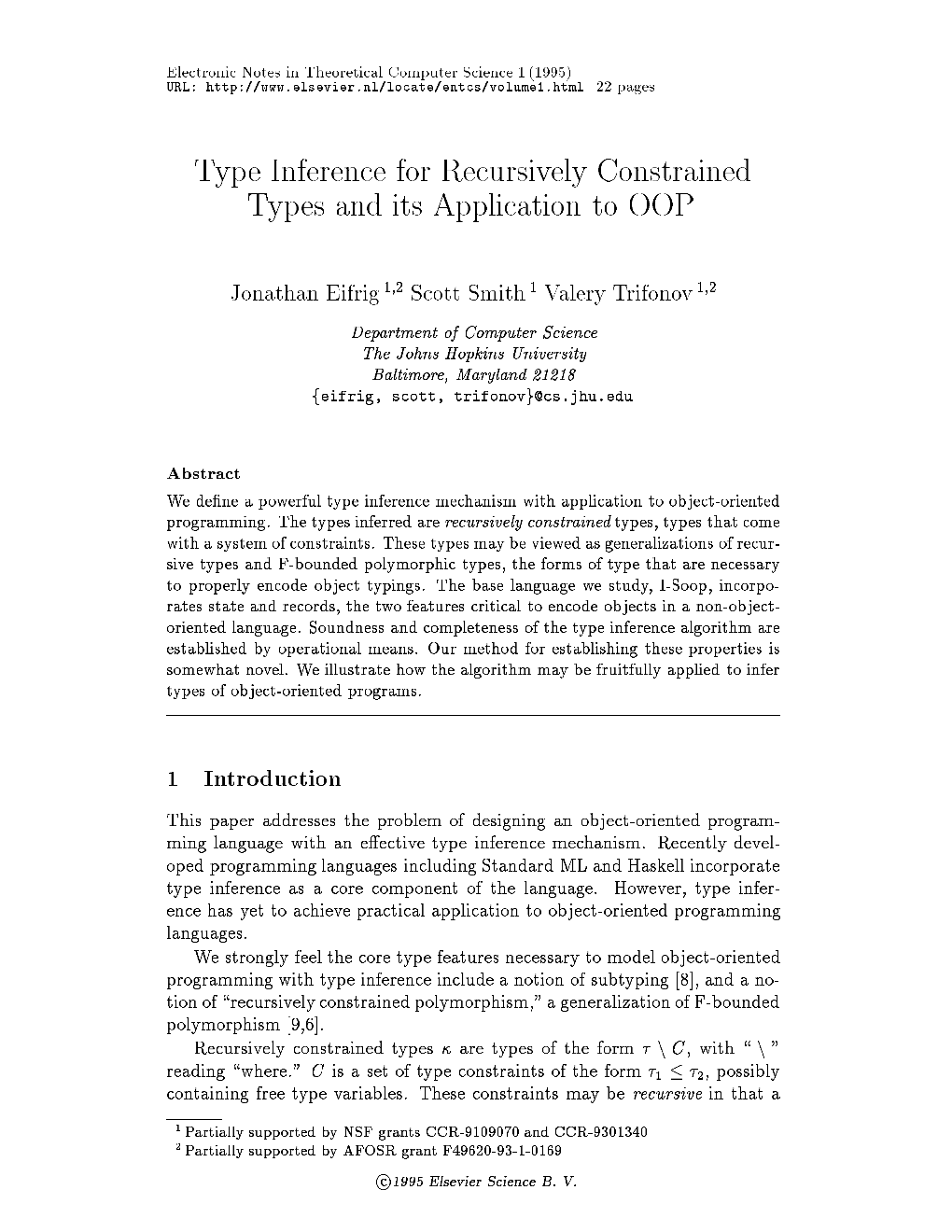 Type Inference for Recursively Constrained Types and Its
