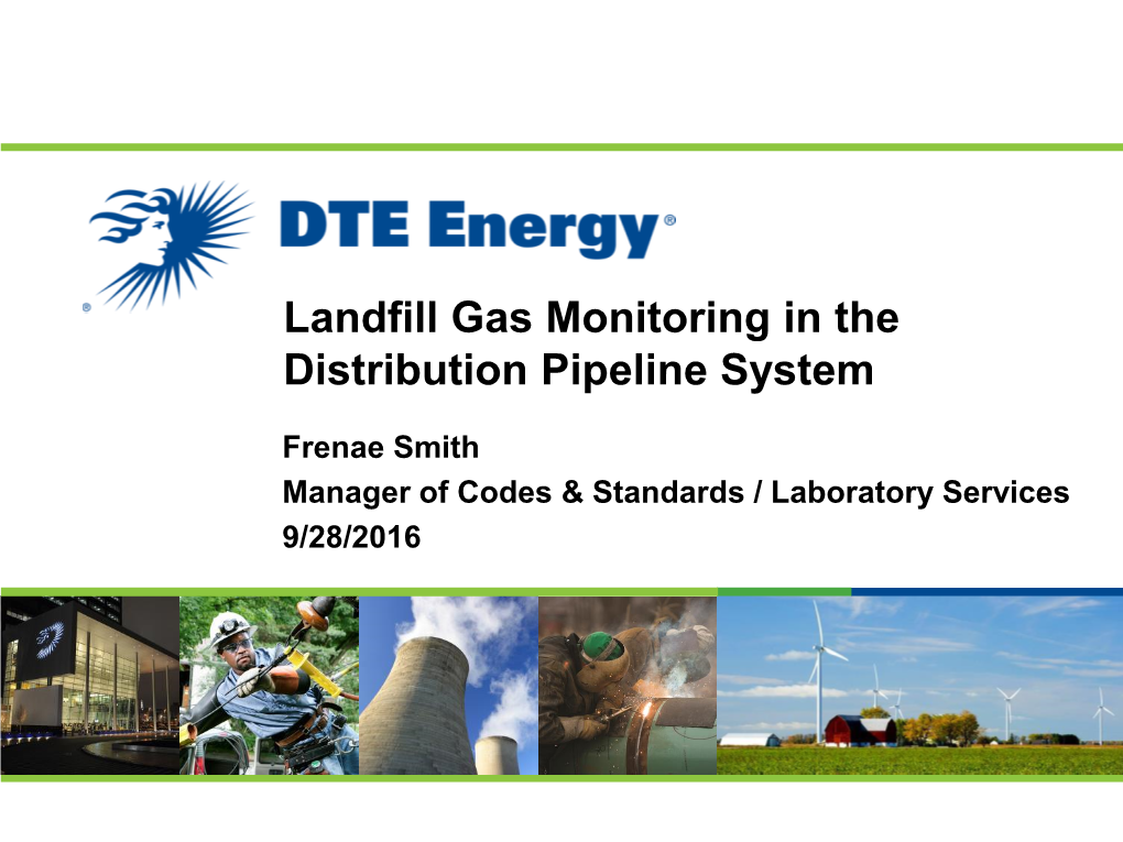 Landfill Gas Monitoring in the Distribution Pipeline System