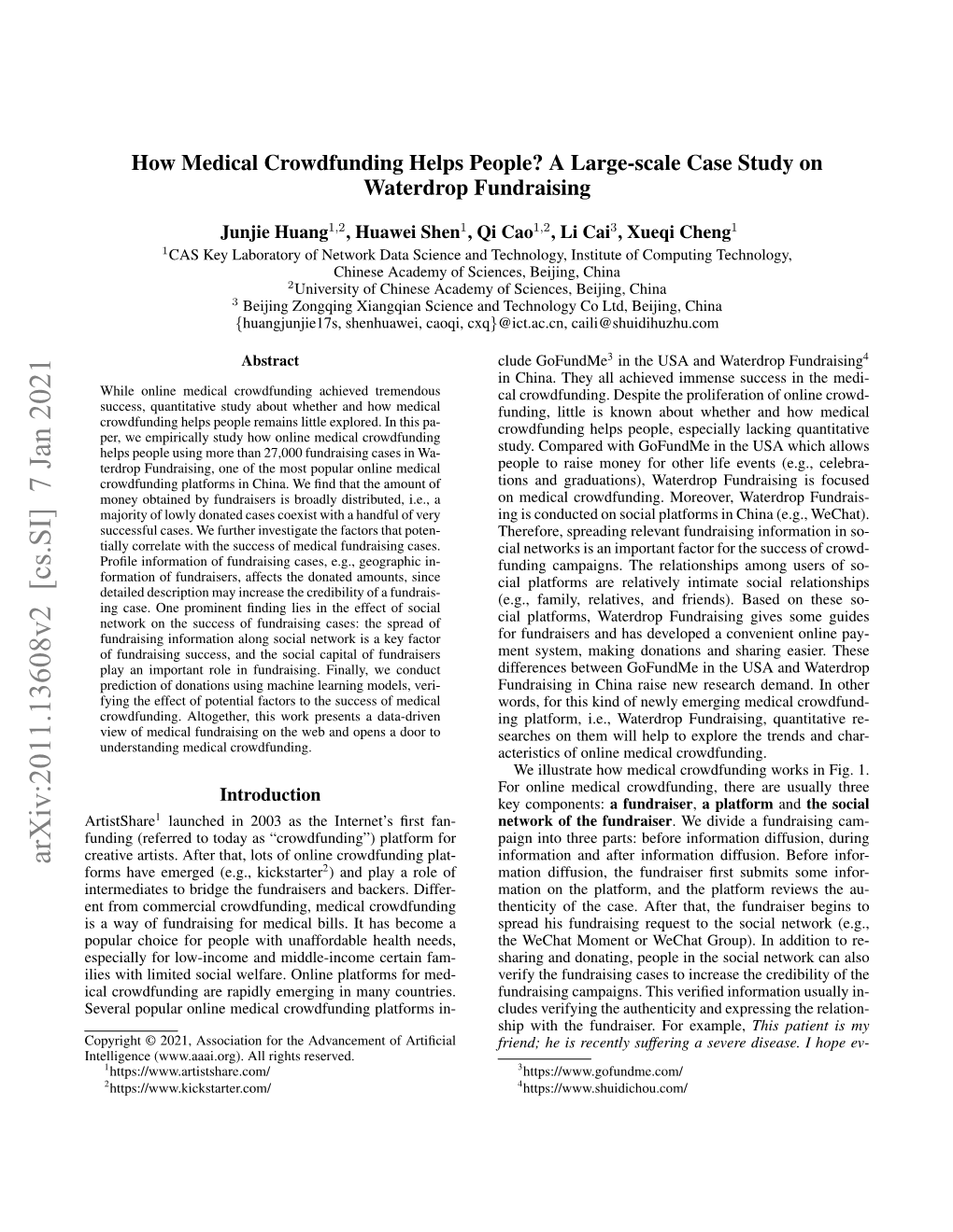 Arxiv:2011.13608V2 [Cs.SI] 7 Jan 2021