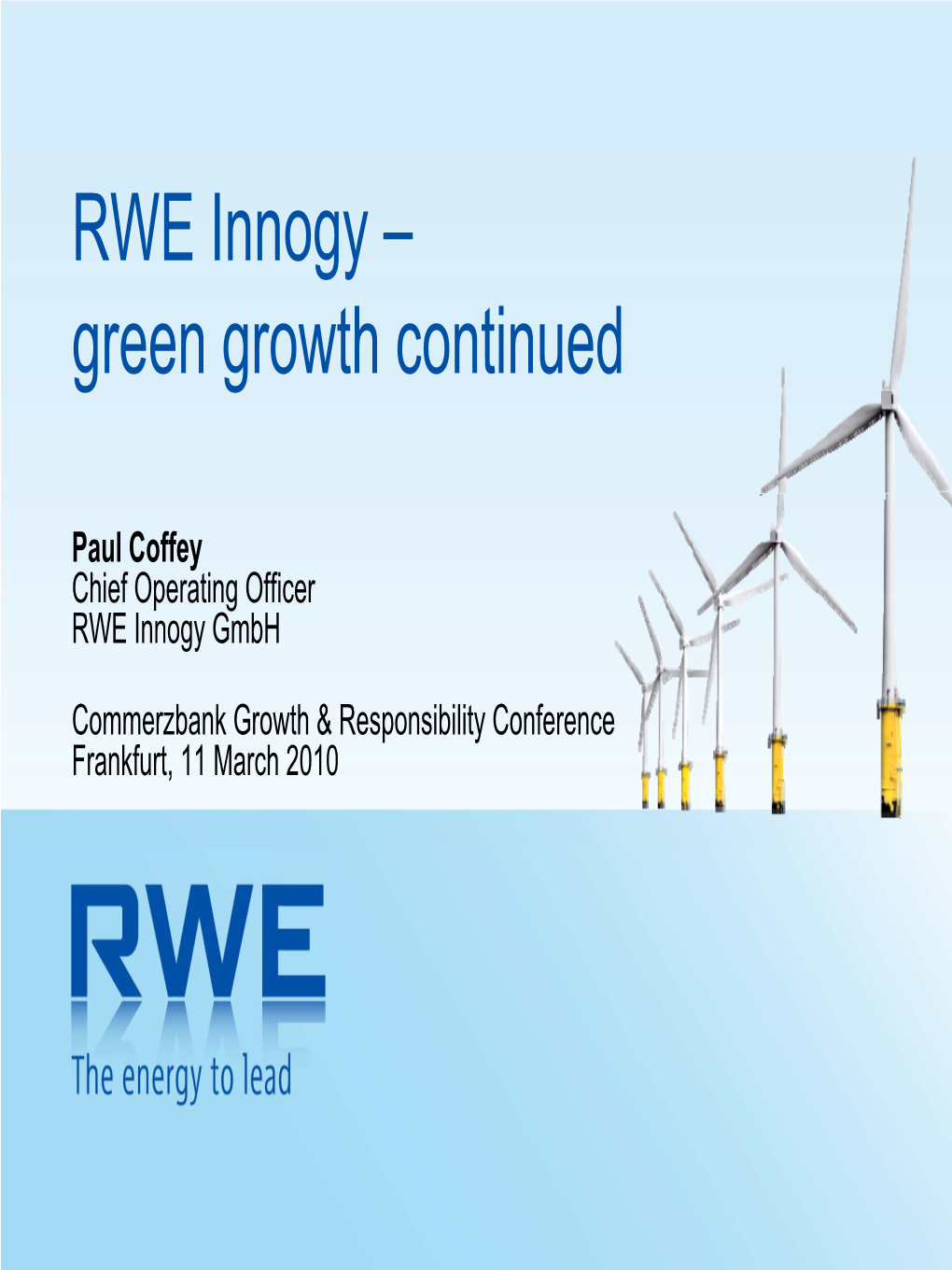 RWE Innogy – Green Growth Continued