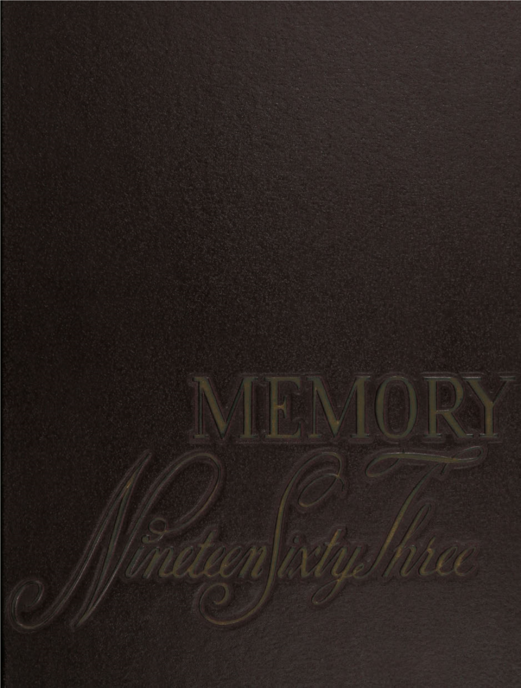 1963 to the Sophomores \/L 1-^ in the Hope That This Book Will Have Captured Spirit and Good Times in Part, and Will, in Future Years, Cause a Quiet Hour of Nostalgia