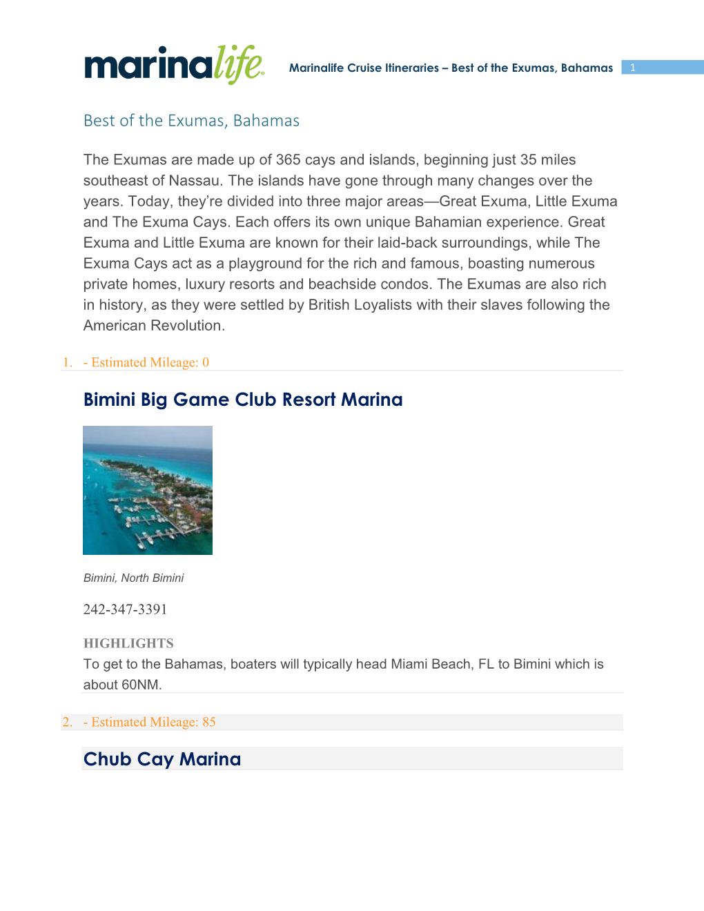 Best of the Exumas, Bahamas Bimini Big Game Club Resort Marina