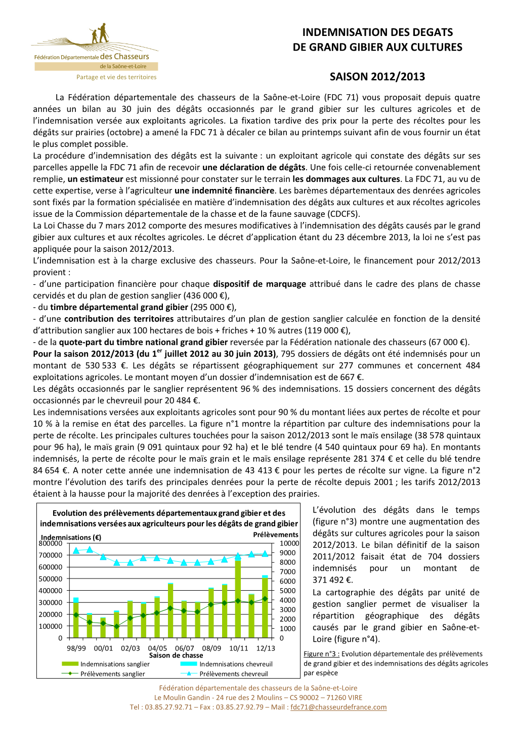 Indemnisation Des Degats De Grand Gibier Aux Cultures