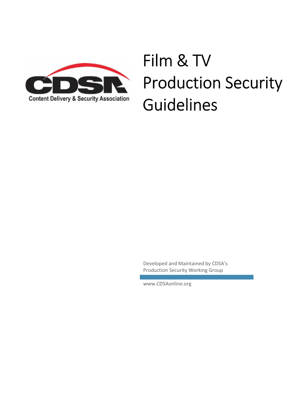 Film & TV Production Security Guidelines