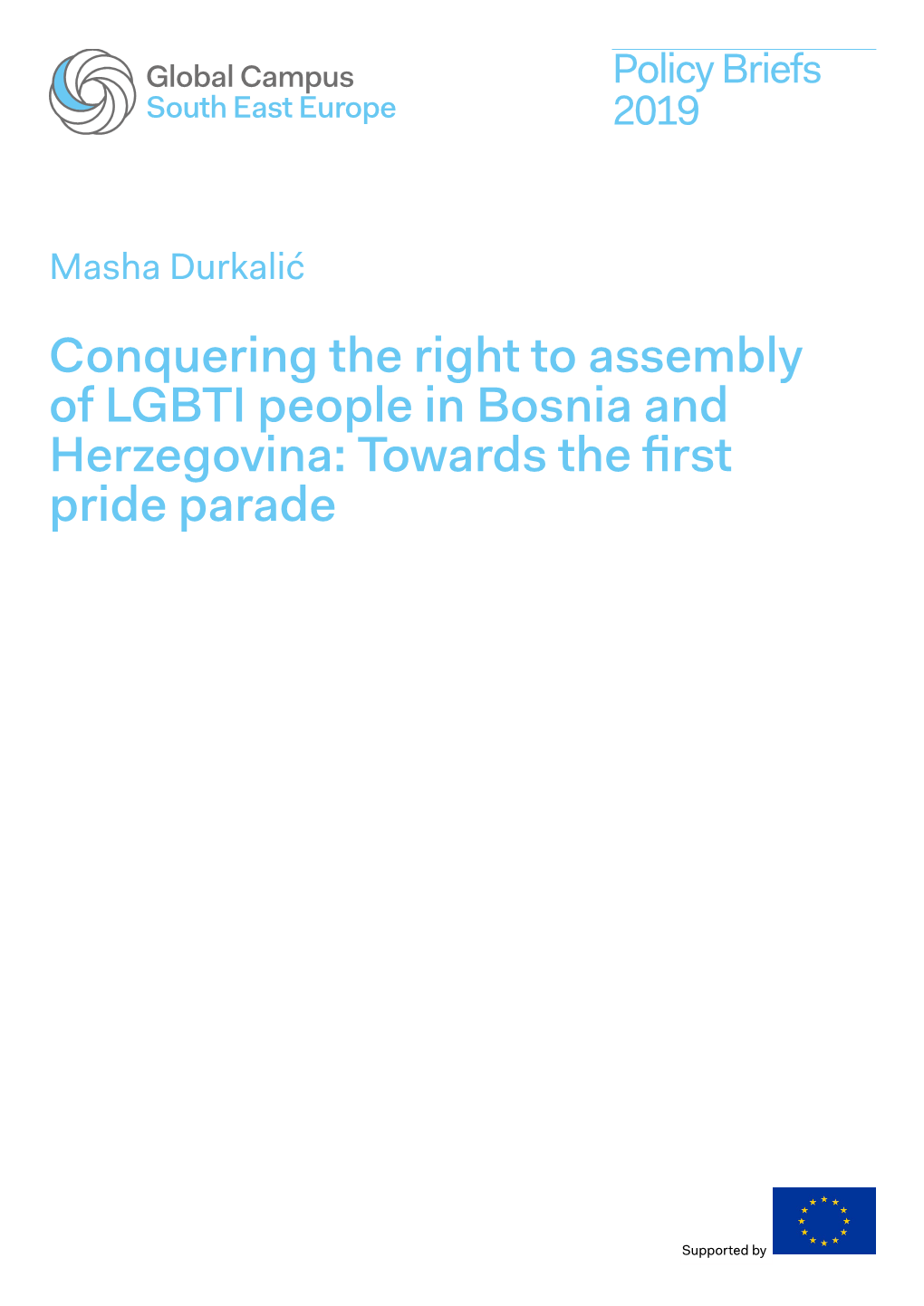 Conquering the Right to Assembly of LGBTI People in Bosnia and Herzegovina: Towards the First Pride Parade