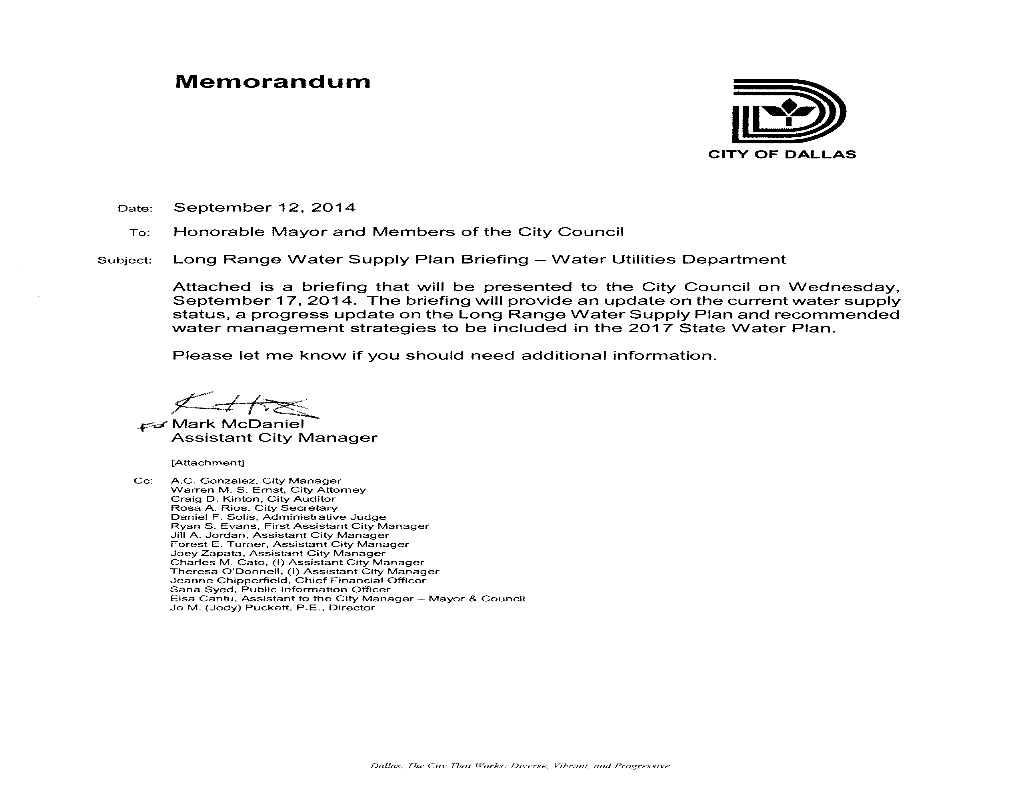 2014 Long Range Water Supply Plan Data • 2005 LRWSP Approved Water Management Strategies