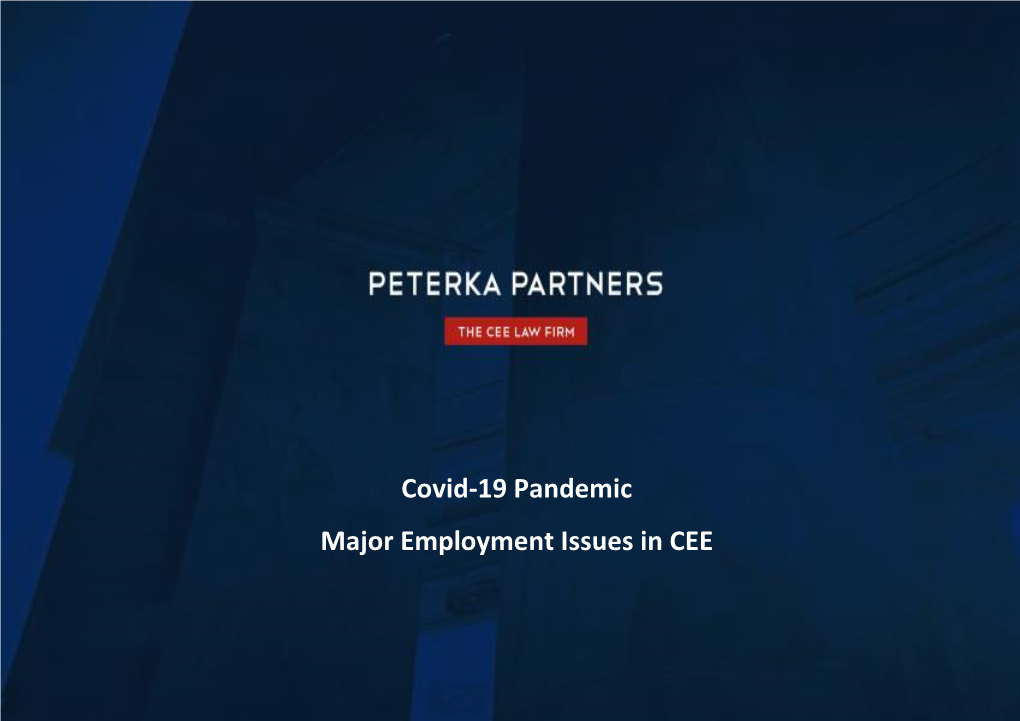 Covid-19 Pandemic Major Employment Issues in CEE