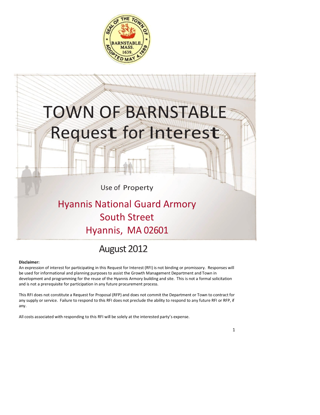 TOWN of BARNSTABLE Request for Interest