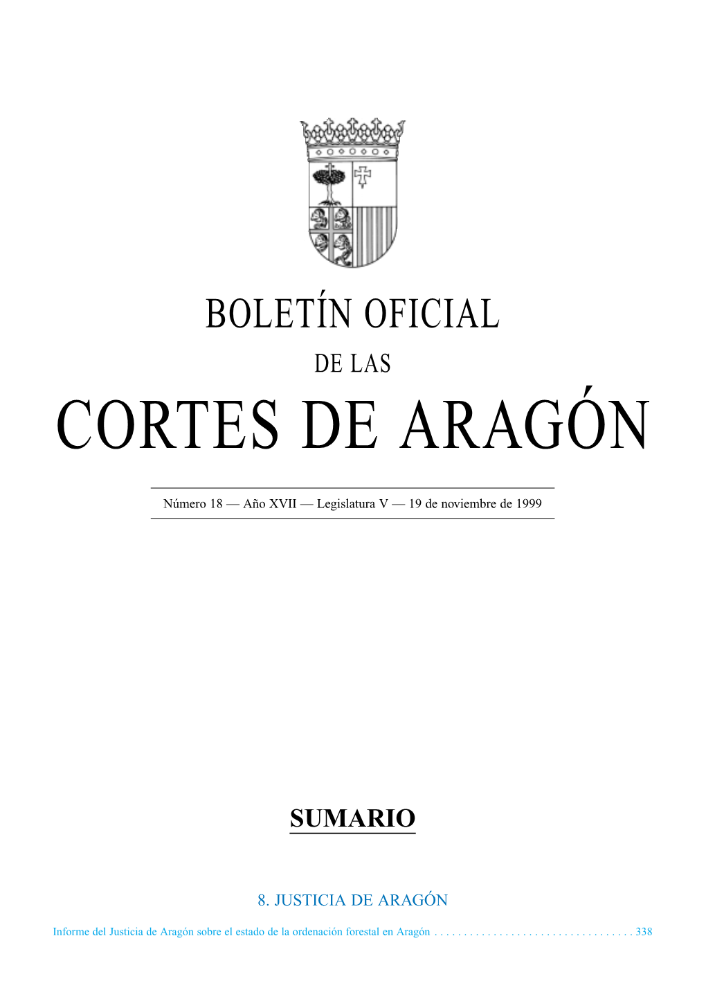 Boletín Oficial De Las Cortes De Aragón