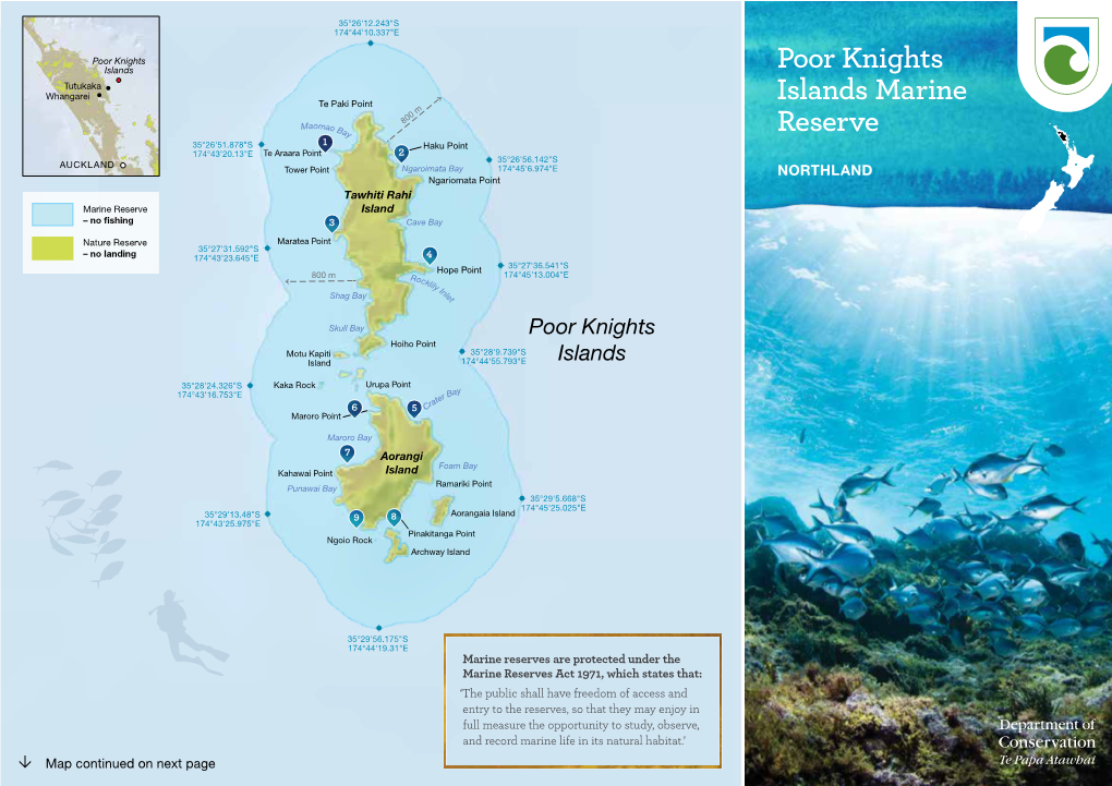 Poor Knights Islands Marine Reserve Brochure