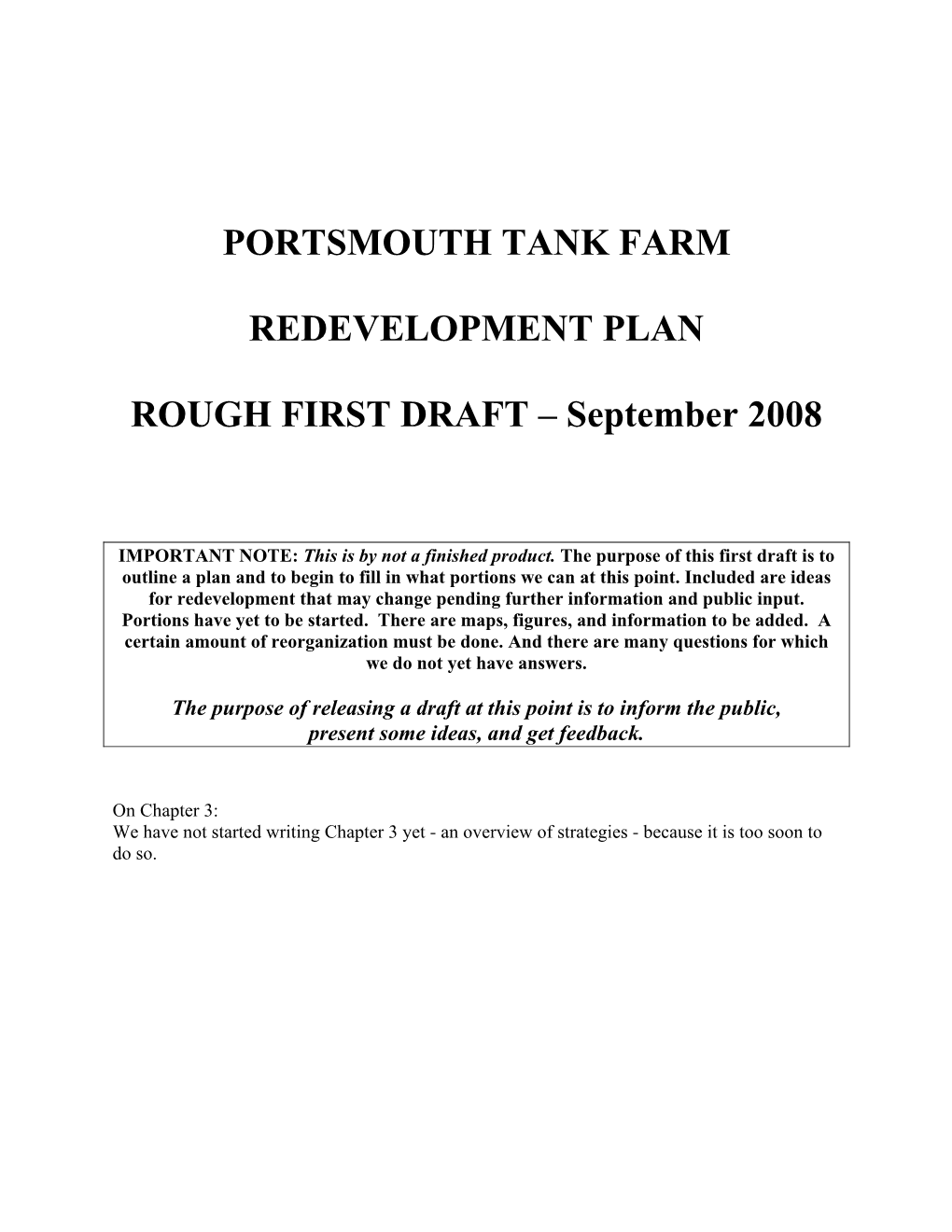 Portsmouth Tank Farm Redevelopment Plan