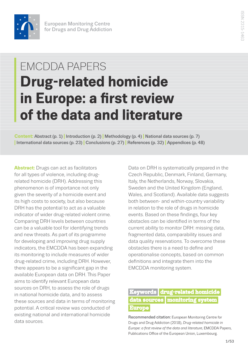 Drug-Related Homicide in Europe: a First Review of the Data and Literature