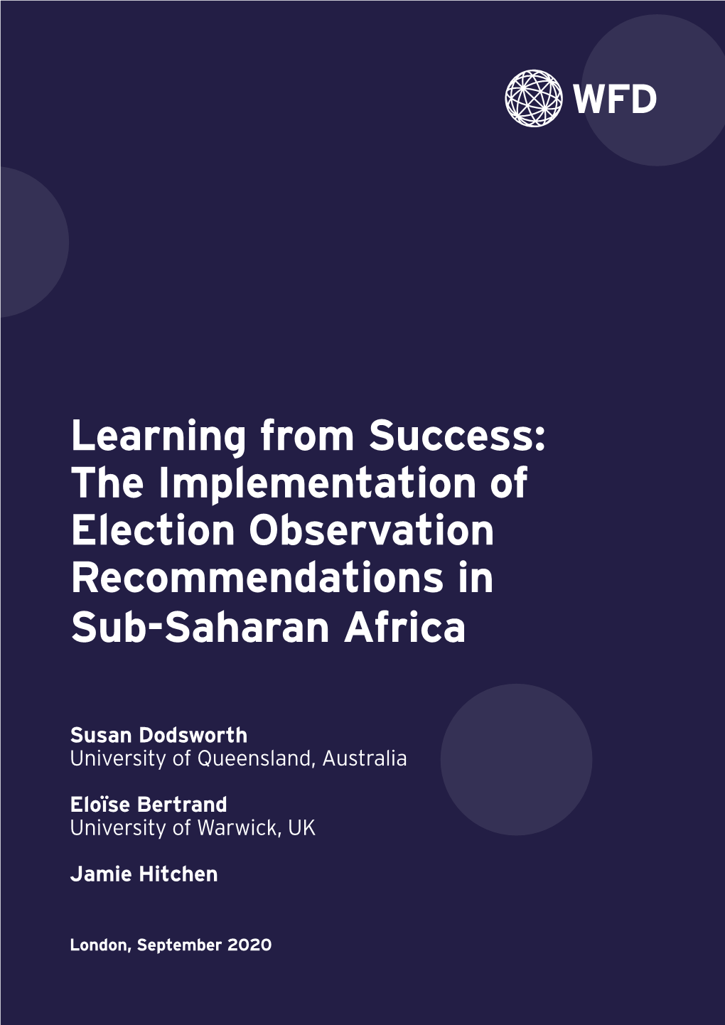 The Implementation of Election Observation Recommendations in Sub-Saharan Africa