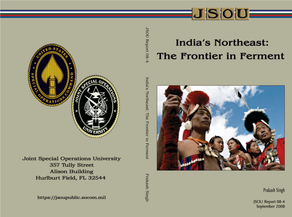 JSOU Report 08-4, India's Northeast
