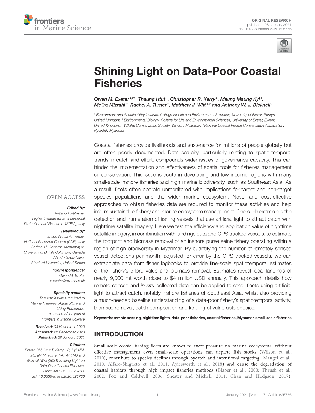 Shining Light on Data-Poor Coastal Fisheries