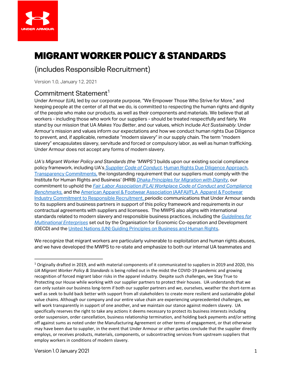 Migrant Worker Policy & Standards