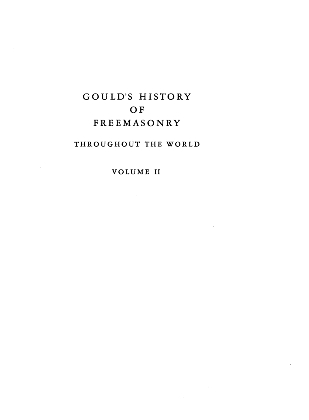 Gould's History of Freemasonry