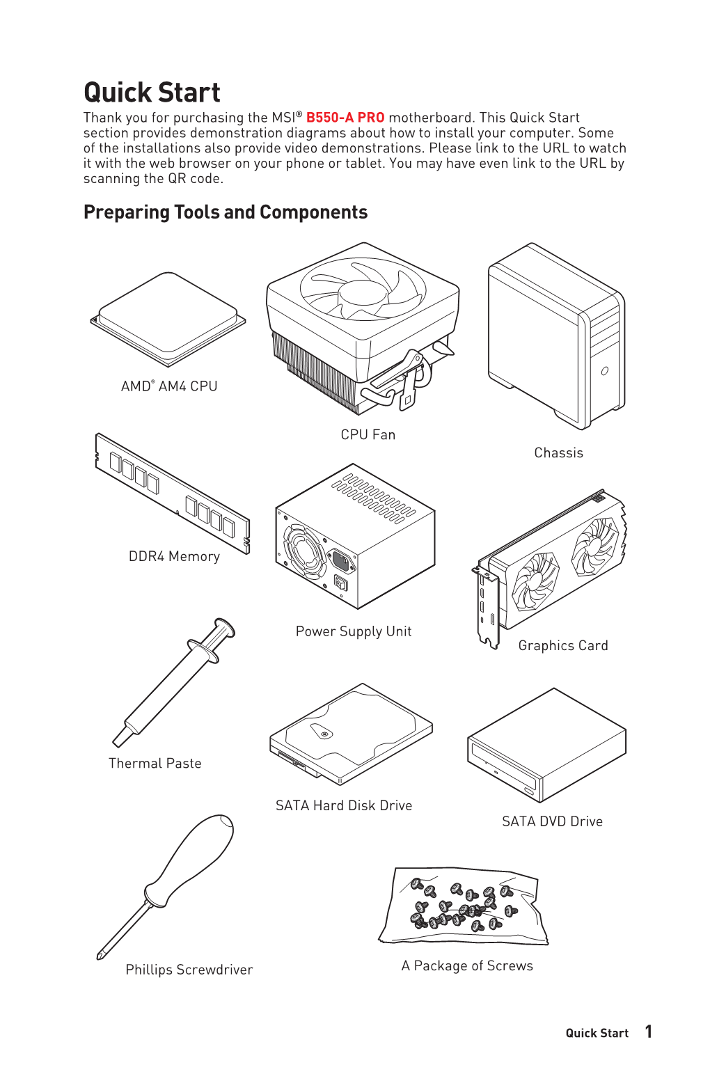 Quick Start Section Provides Demonstration Diagrams About How to Install Your Computer