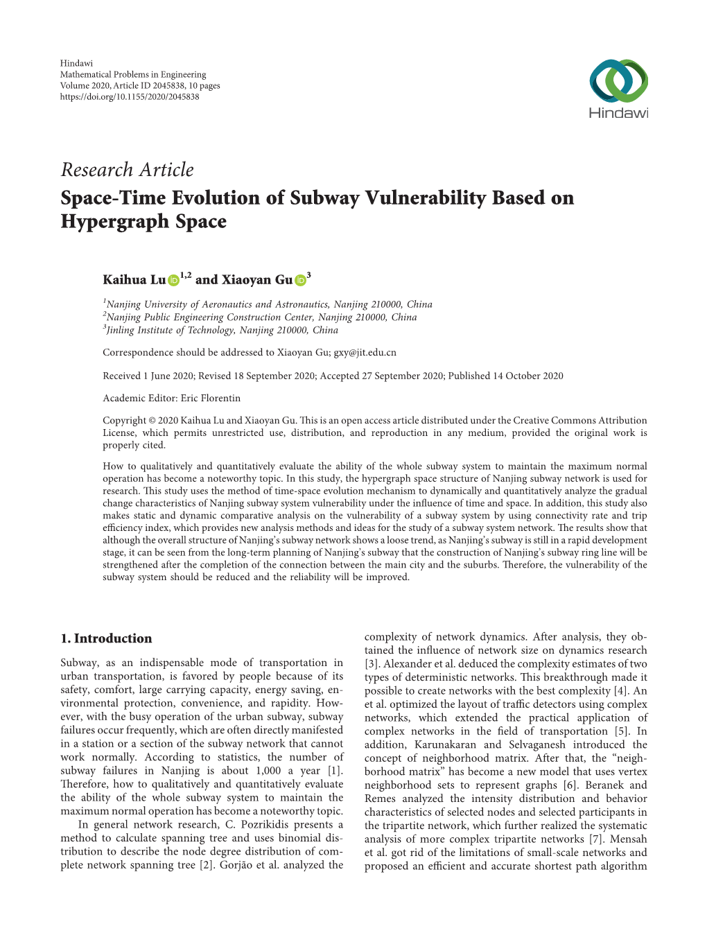 Space-Time Evolution of Subway Vulnerability Based on Hypergraph Space