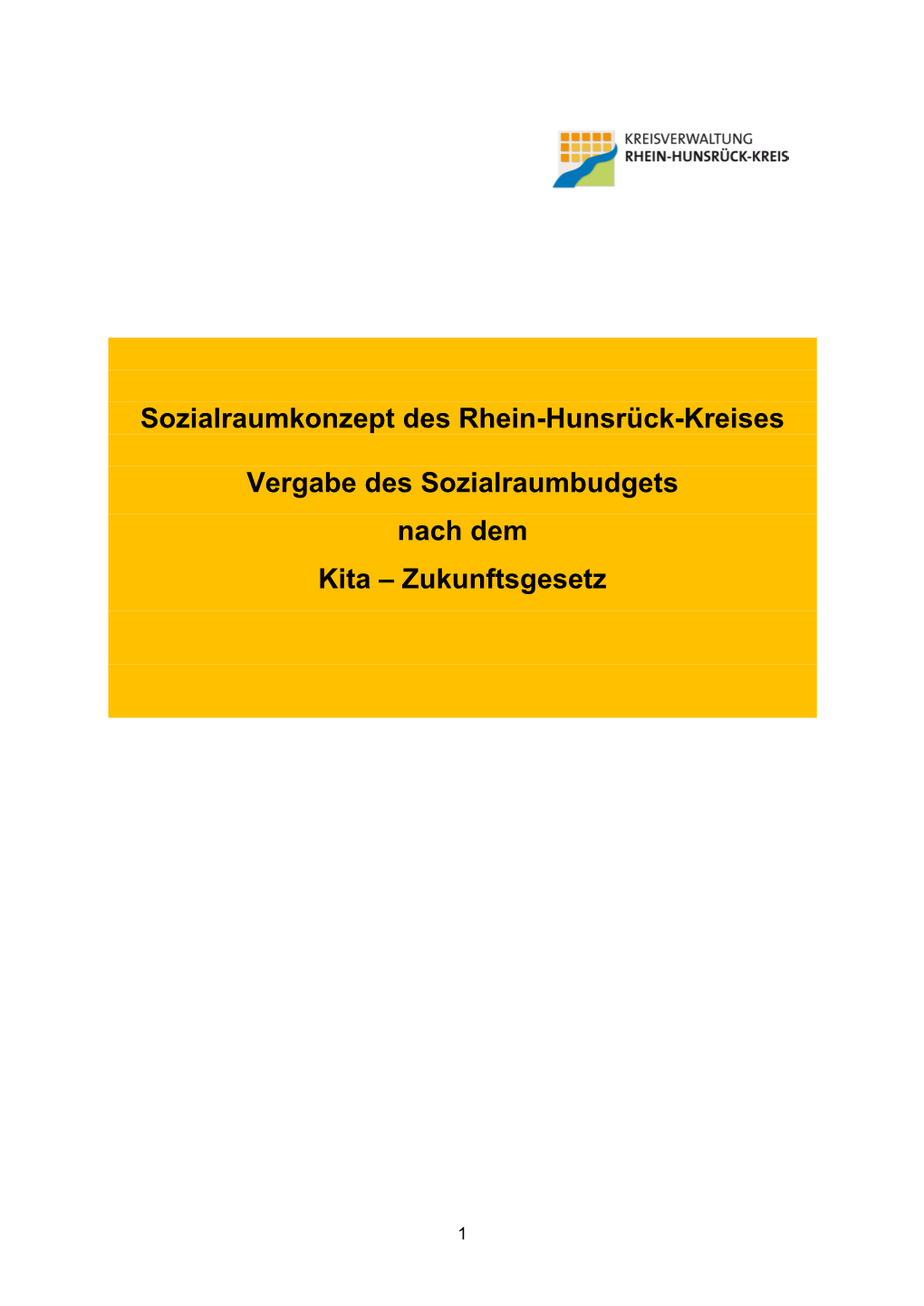 Sozialraumkonzept Rhein-Hunsrück-Kreis