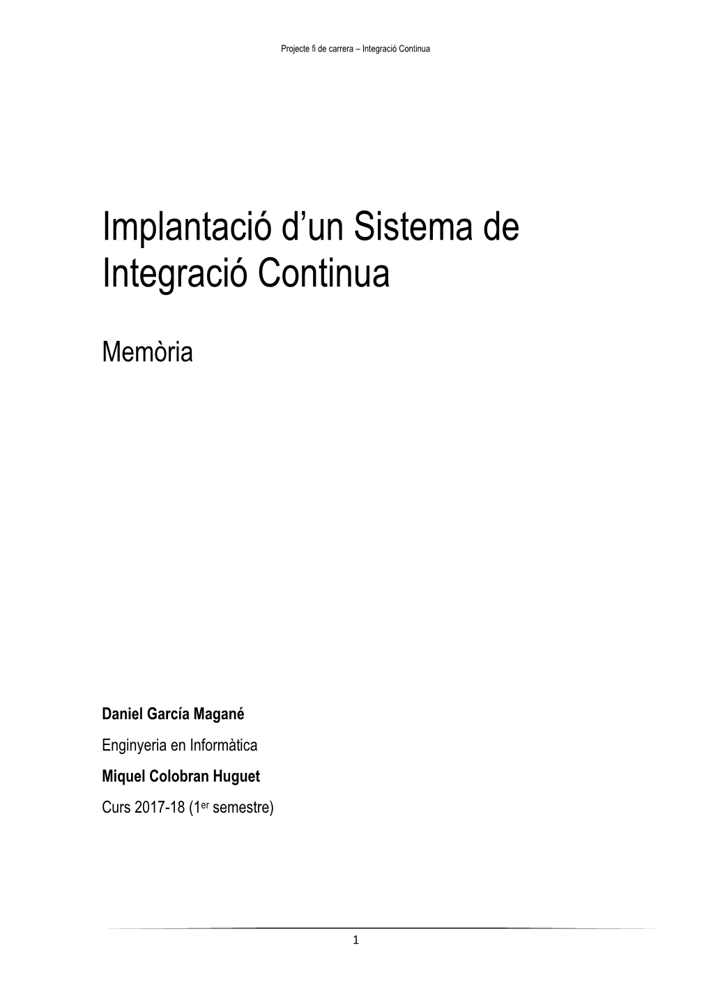 Implantación De Un Sistema De Integración Continua