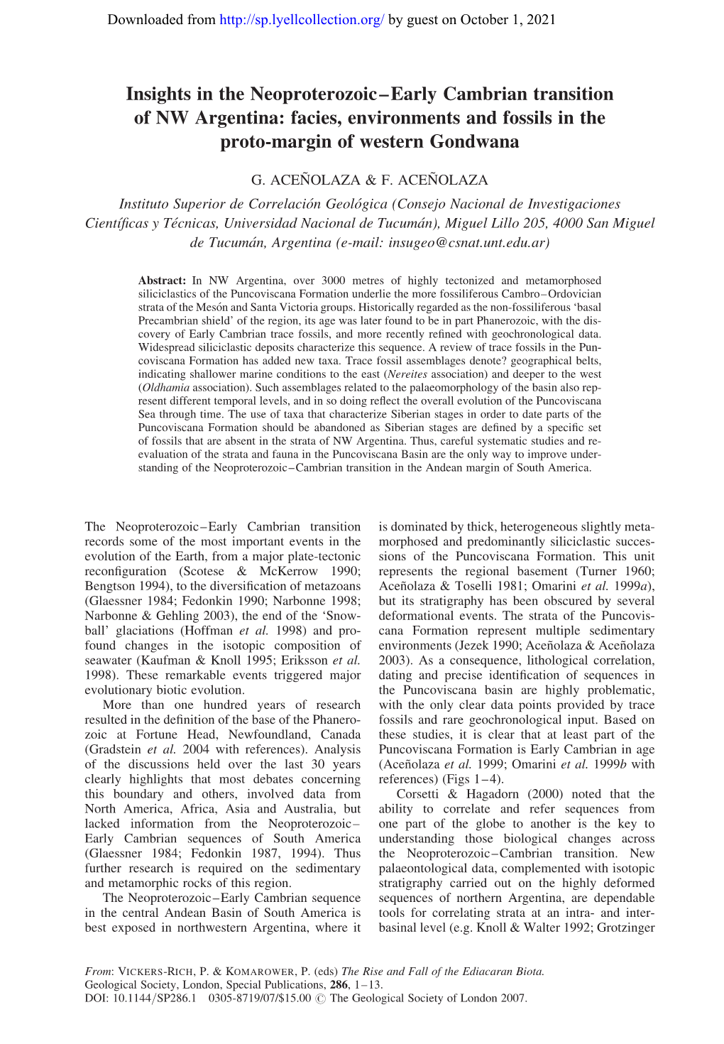 Insights in the Neoproterozoic–Early Cambrian Transition of NW Argentina: Facies, Environments and Fossils in the Proto-Margin of Western Gondwana