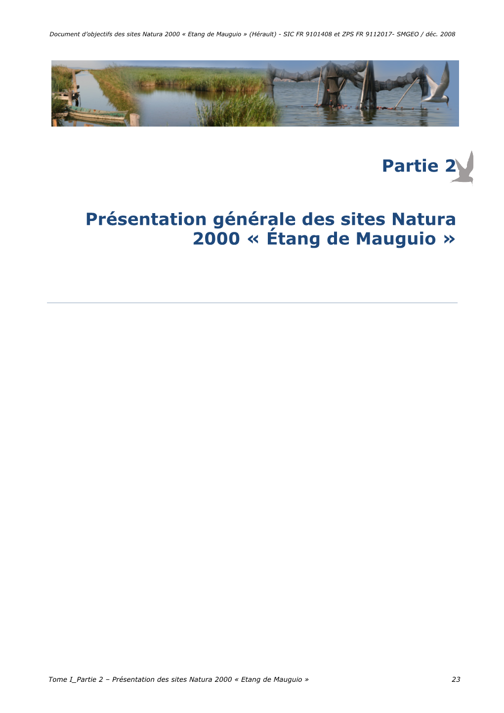 Partie 2 Présentation Générale Des Sites Natura 2000 « Étang De Mauguio »