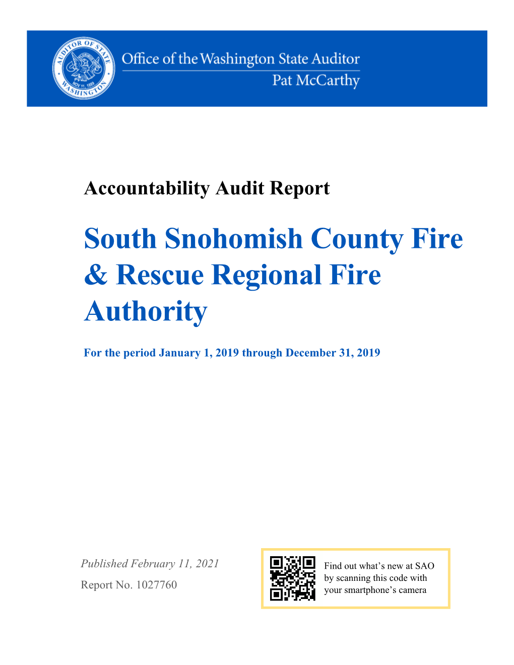 South Snohomish County Fire & Rescue Regional Fire Authority