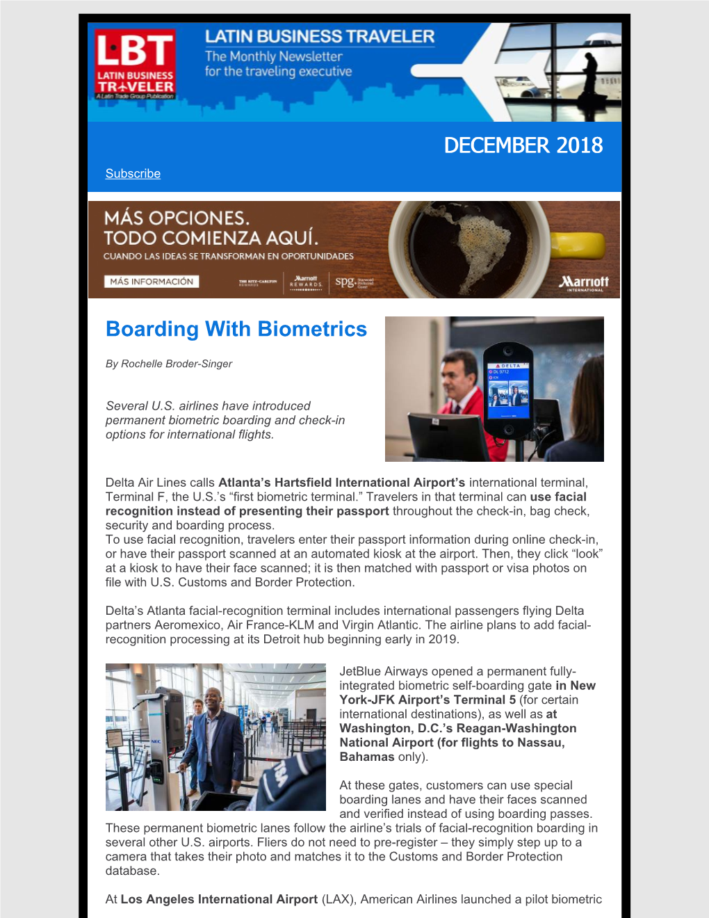 DECEMBER 2018 Boarding with Biometrics