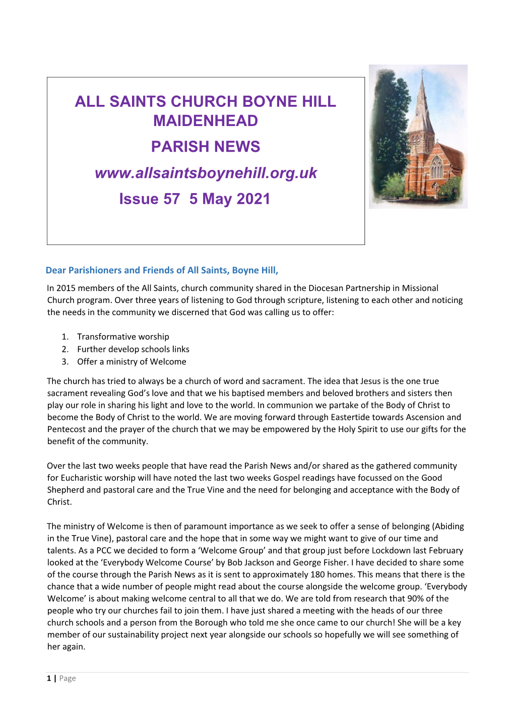 All Saints Church Boyne Hill Maidenhead Parish News