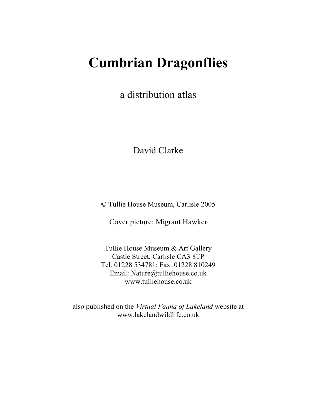 Cumbrian Dragonflies